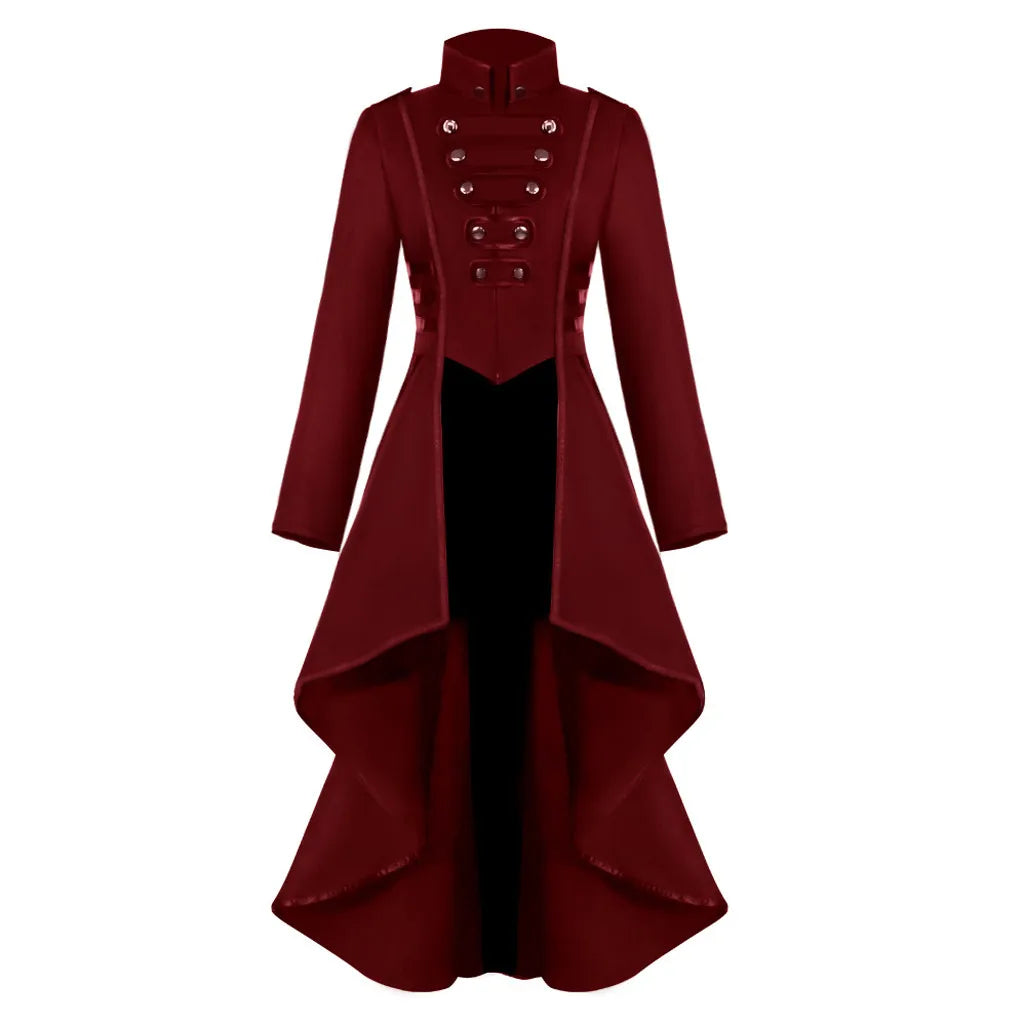 Women’s Gothic Steampunk Tailcoat Jacket, Halloween Costume