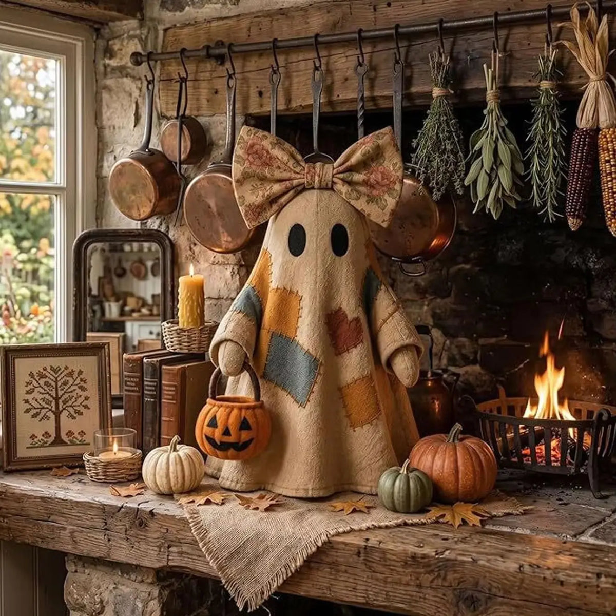 Halloween Double-Sided Patchwork Ghost Decoration