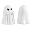 Halloween Fun Ghost Ornaments, White Ghost Statue Decoration with Middle Finger Gesture, Quirky Desktop Decorations, Soft Decor