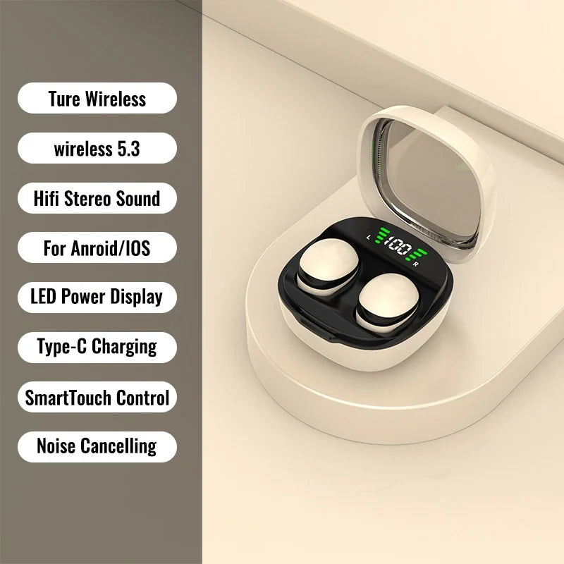 Mini Invisible Sleep Wireless Bluetooth Earbud Small TWS Stereo Sport Game Work In-ear Headphone Long Standby HD Call Earphone