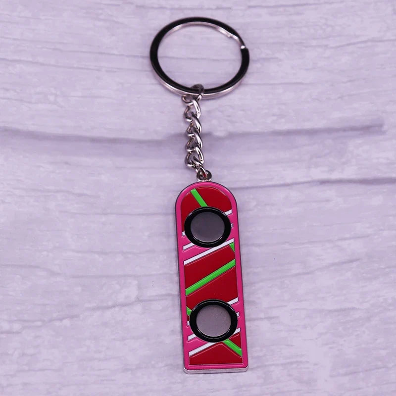Back To The Future Hoverboard Keyring Marty McFly Hover Board Keychain 80s Time Travel Sci-fi Movie Fans Cool Addition