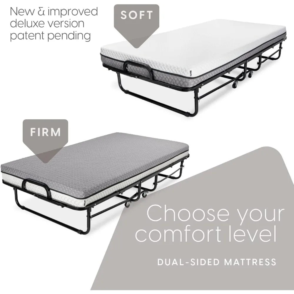 Milliard Diplomat Twin Folding Bed with Memory Foam Mattress