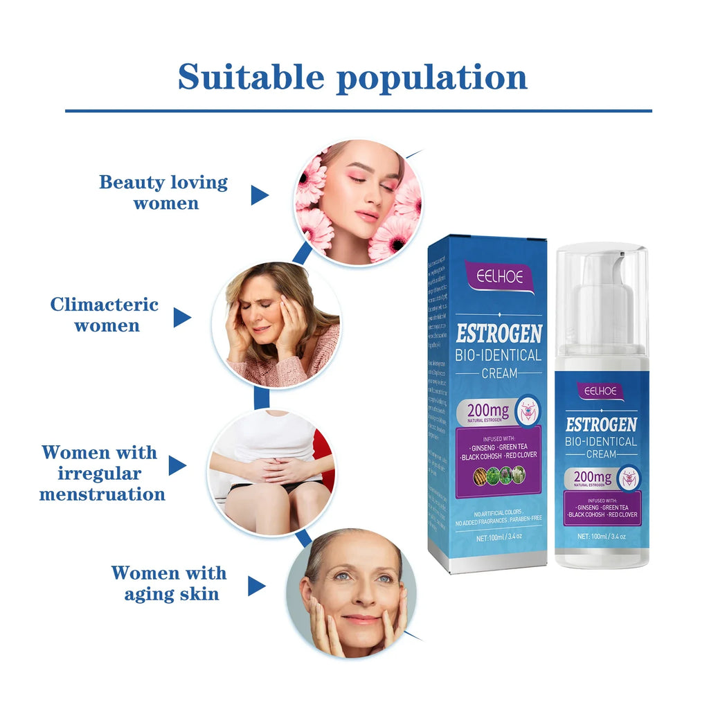 Eelhoe Menopause Balancing Cream for Women – Natural Estrogen Relief & Hormone Support Body Cream, 100ml