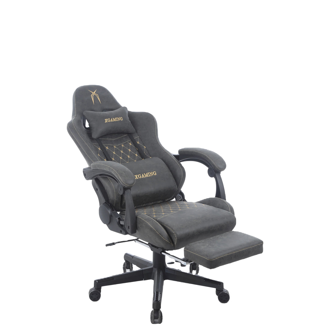 New Design Reclining Gamer Chair with Footrest Brown Gaming Chair