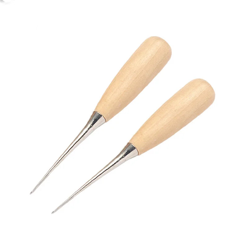 2pcs Leather Hand Stitching Awl Tool Leather Craft Hole Punch Tools Sewing Punching Hole Maker Stitching Over Stitch