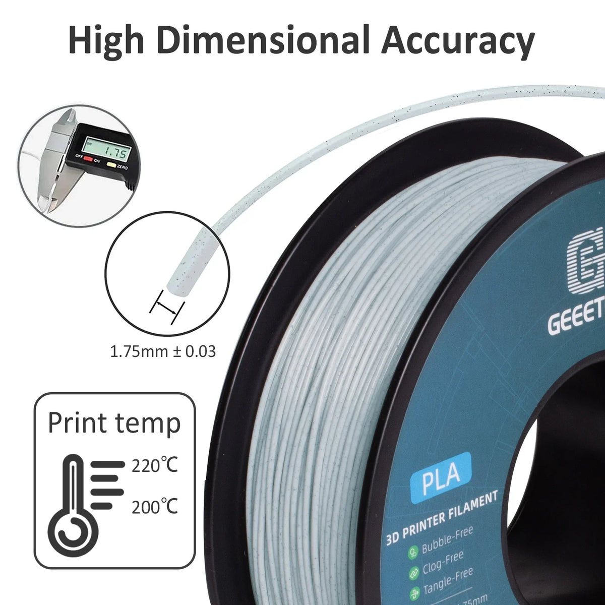 Geeetech Marble-Effect PLA 3D Printer Filament, 1.75 mm