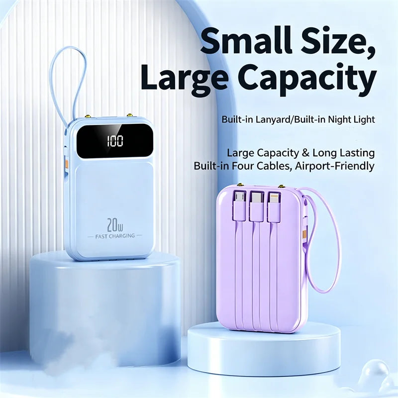 20000mAh Mini Power Bank Fast Charge Powerbank CCC Portable External Battery for iPhone Xiaomi Huawei Samsung