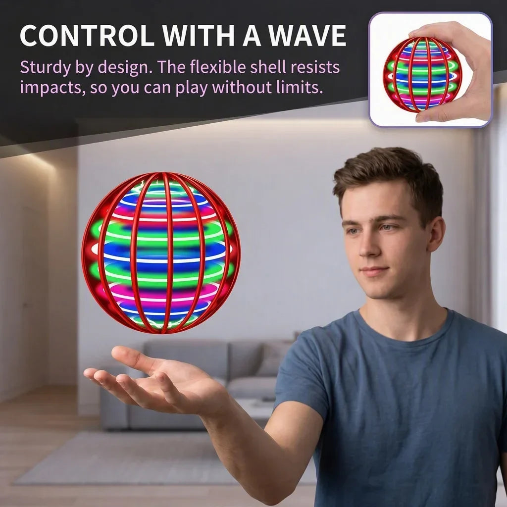 Sensing Magic Flying Ball Automatic 360 Rotation LED Luminous Toys Floating Spinner Outdoor Party Game Holiday Gift Teens Adults
