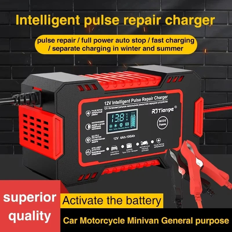 EAFC 12V 6A Automatic Lead-Acid Battery Charger with LCD