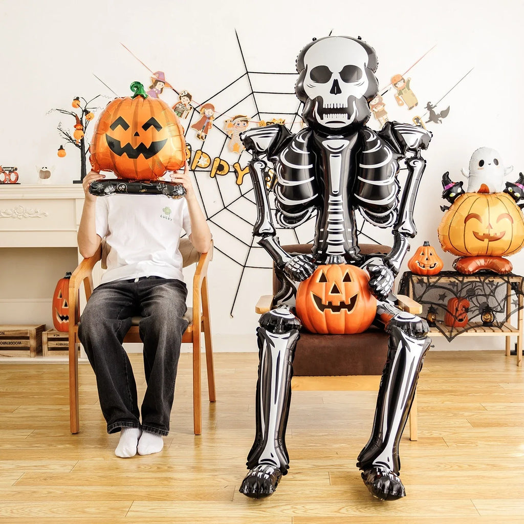 Giant Skeleton Halloween Balloon Decoration, 8 Color Options