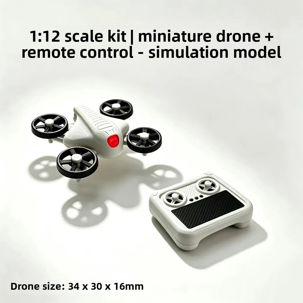 1set 1:12 Dollhouse Mini Drone UAV Aircraft Accessory Fake Model with Remote Control Scene Prop Miniature Home Decor Decoration