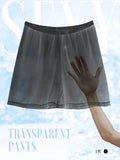 1Pc Sexy Sheer Mesh Men Underwear Fashionable Soft Transparent Home Loose Fit Boxing Pants Sleep Shorts Sleepwear Pajama Pants