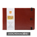 BAOHONG Watercolor Sketchbook 300g Notebook Cotton Pulp Watercolor Paper Faux Leather Cover Hand-Drawn Friendly for Sketching