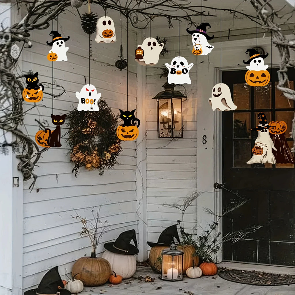 12 Cute Paper Halloween Ghost Decorations