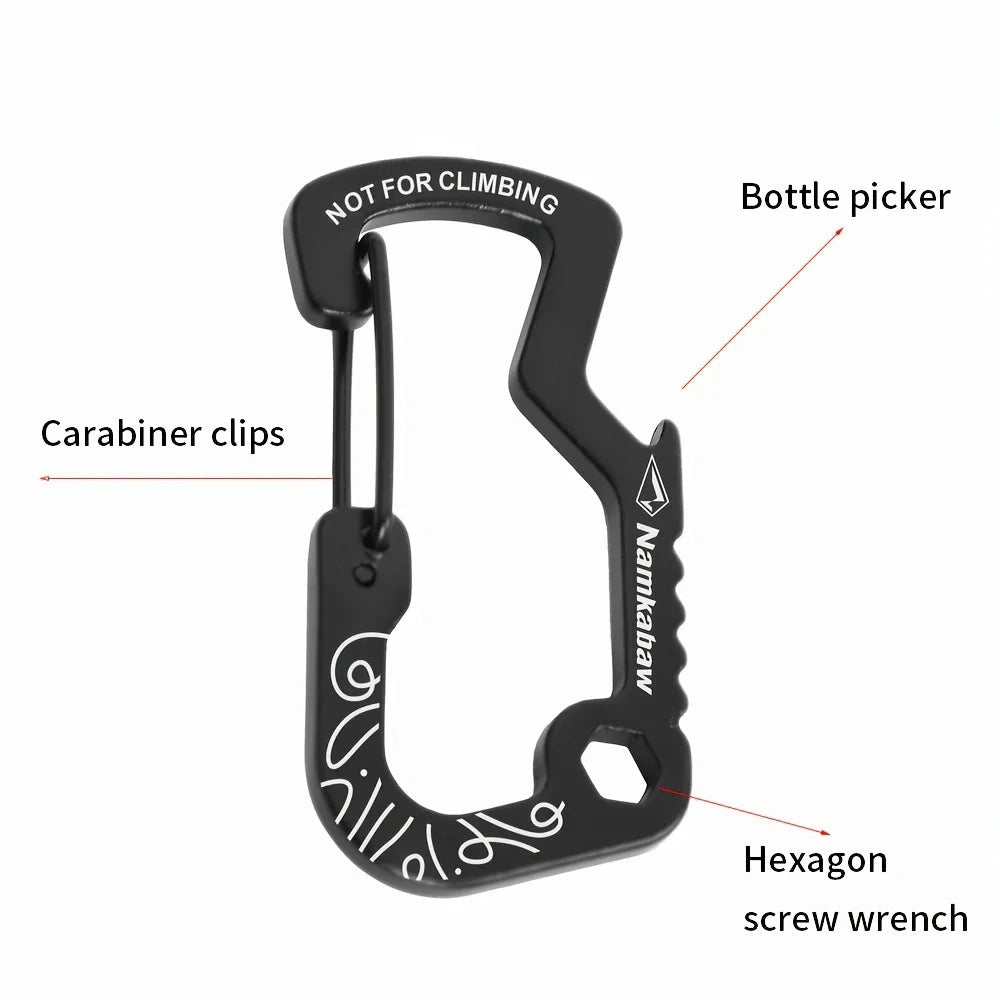 1/2/5pcs Outdoor Backpack Carabiner Multifunctional Print D Ring Spring Hook Metal Water Bottle Clip Aluminum Quick Release