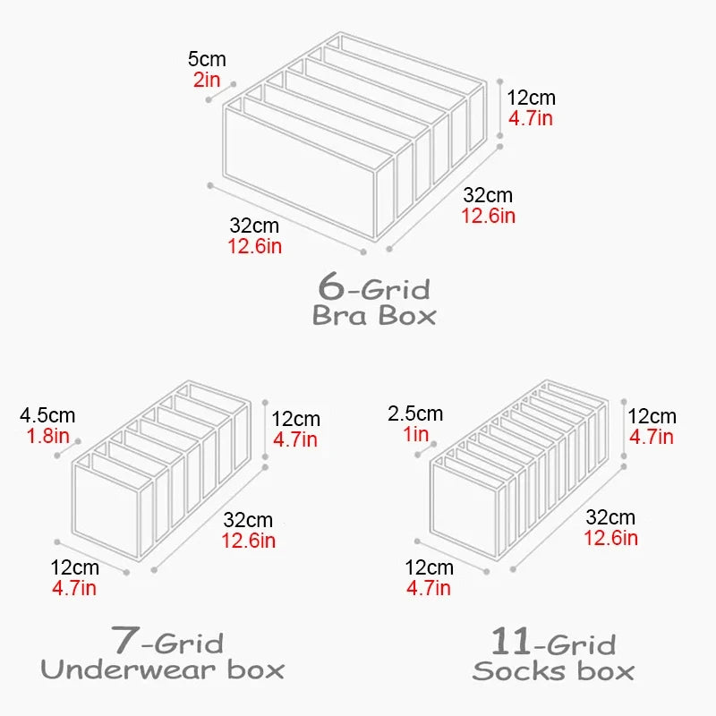 Closet Organizer For Underwear Socks Home Cabinet Divider Storage Box Drawer Organizers Bra Socks Storage Organizer Box