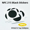 10/50/100pcs RFID NFC Ntg215 Tags Black Sticker 13.56MHz NFC 215 Adhesive Labels 25MM 504 Bytes NFC Personal Automation NFC215