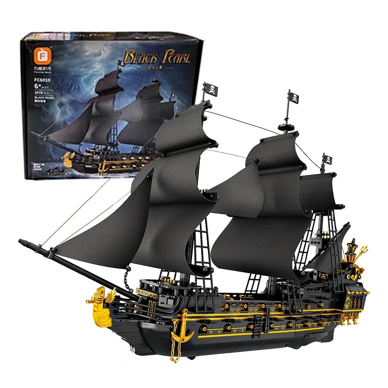 2076-Piece Pirate Ship Building Block Model