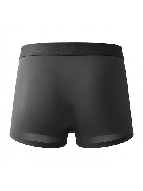 4 Pieces of Luxury Ice Silk Satin Flat Briefs, Men's Underwear, Smooth Cool Briefs, Breathable and Comfortable Fit Briefs