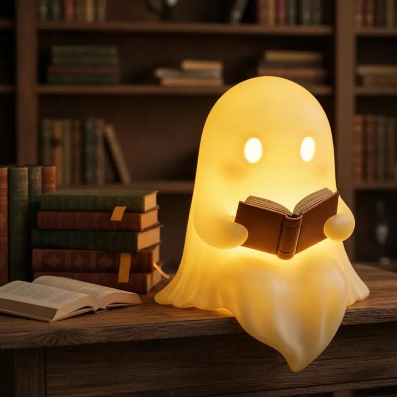 Ghost Reading Book Tabletop Halloween Lamp