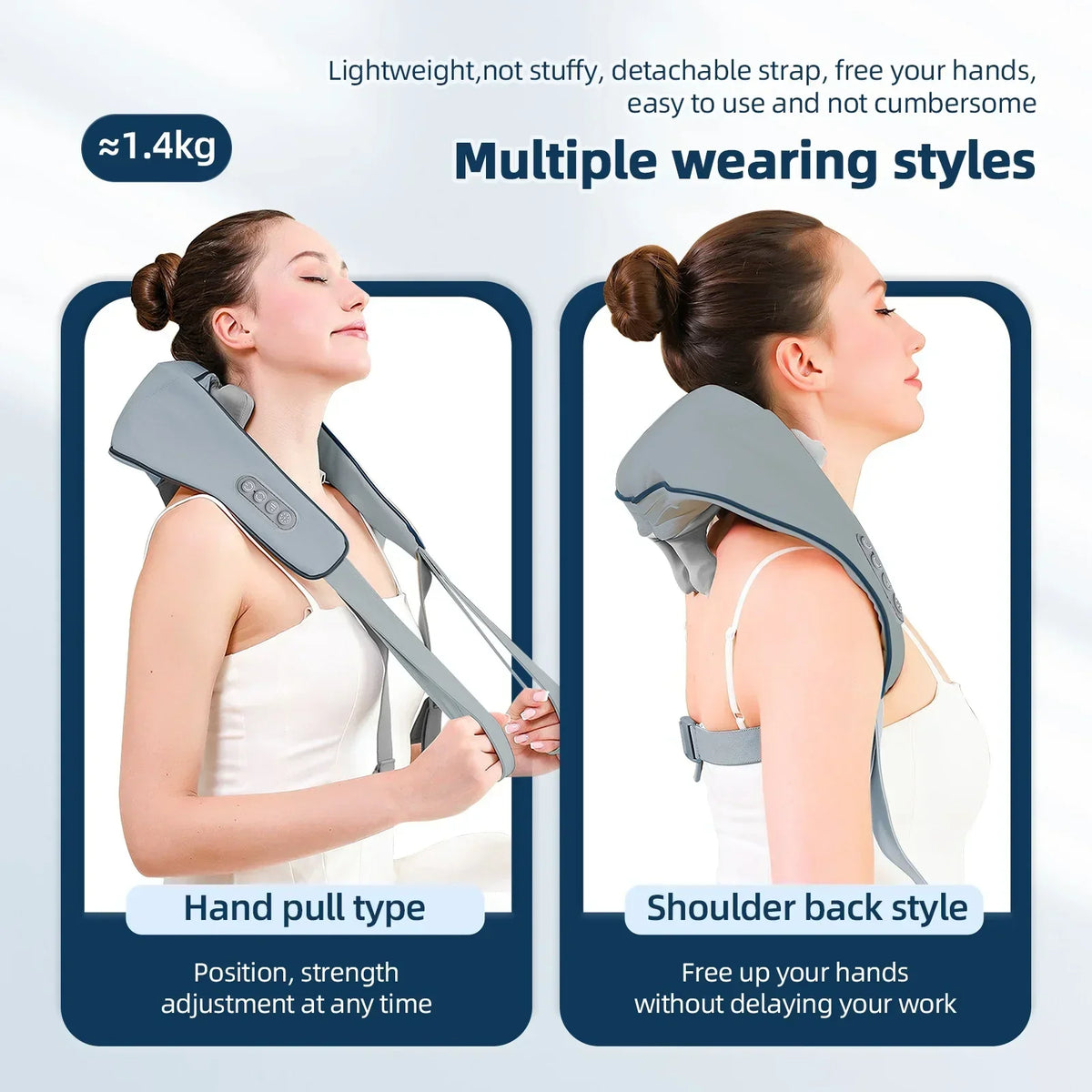 Cordless Heated Neck and Shoulder Kneading Massager, 20W
