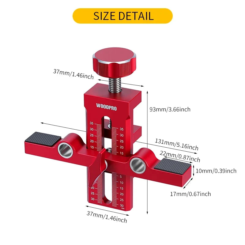 Adjustable Cabinet Door Mounting Jig Set - Aluminum Alloy - Woodworking Tool
