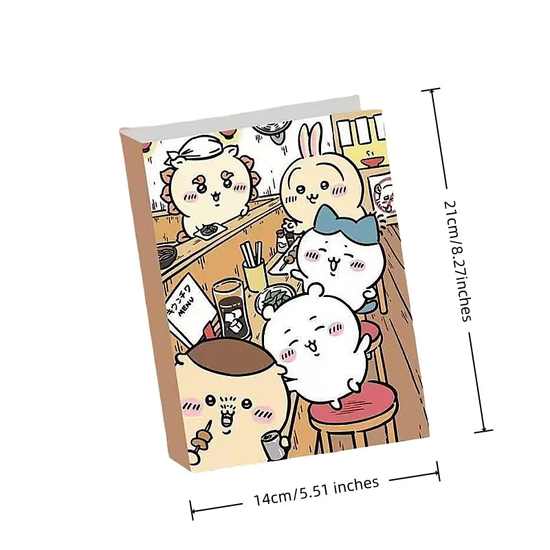 Chiikawa Cute Notebook 80 Sheets, Full Color Kawaii Journal Notepad for Note Taking School Office, Great Gift for Chiikawa Fans