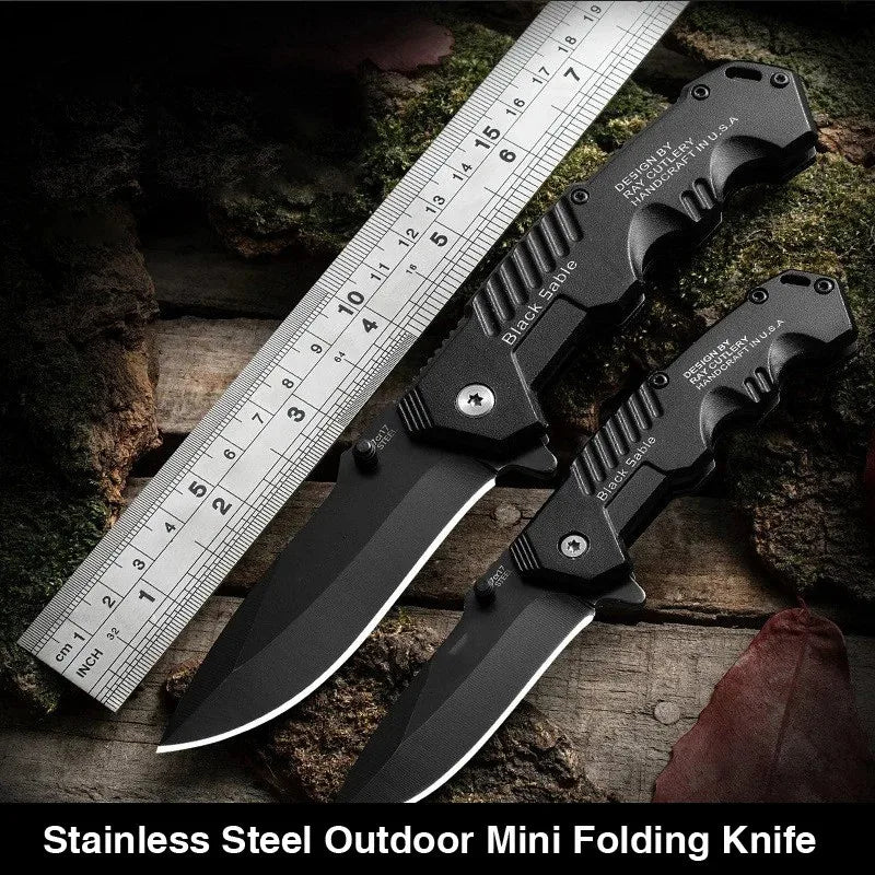 Portable Stainless Steel Folding Knife High Hardness EDC Kit Outdoor Mini Multi-Purpose Fruit Camping Survival Defensive Knife