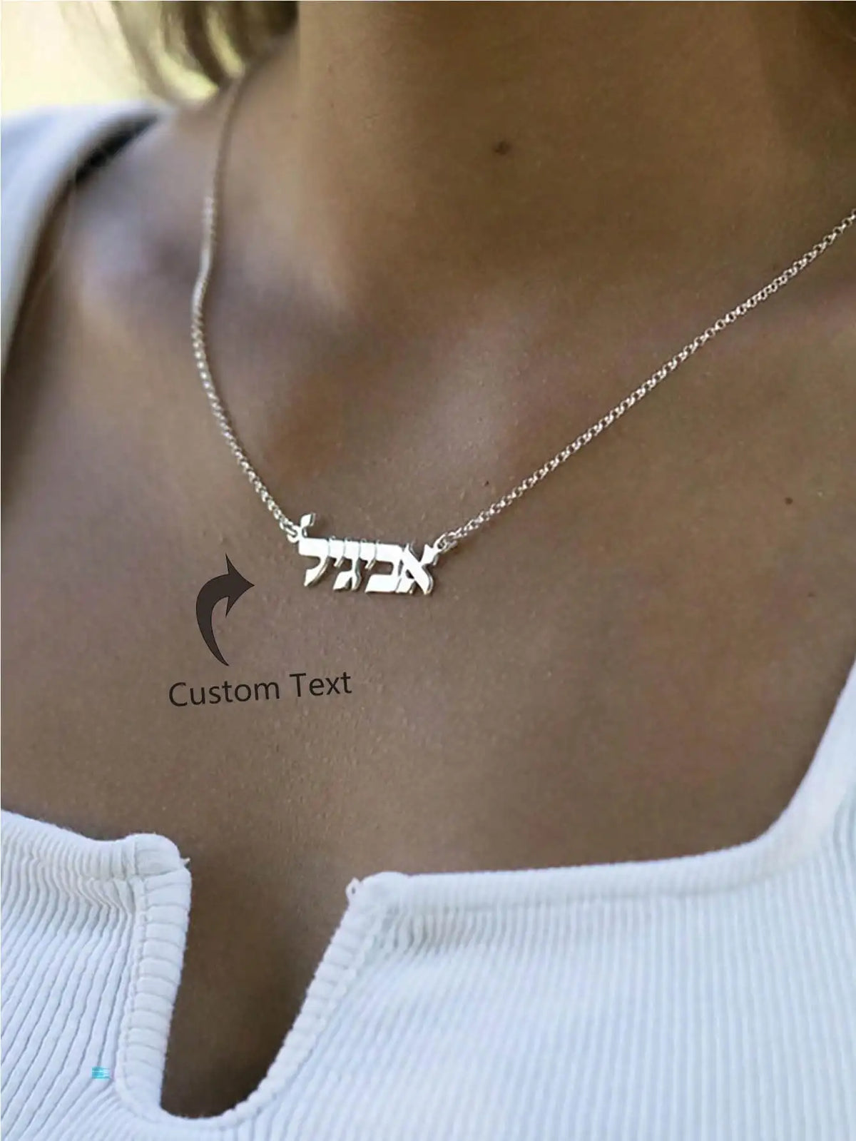 Custom Hebrew Name Necklaces For Women Men Gold Color Stainless Steel Personalized Hebrew Jewish Necklace  Israelite Jewish Gift