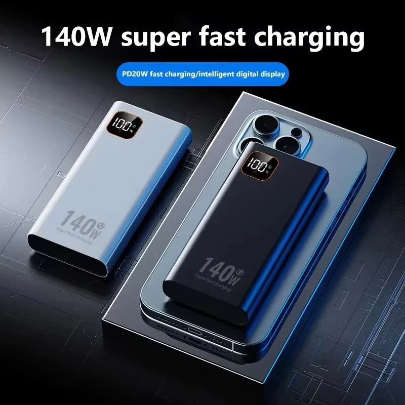 Lenovo 140W Super Fast Charging 2027 CCC Ultra Capacity 500000mAh Portable Charger Power Bank For IPhone Samsung