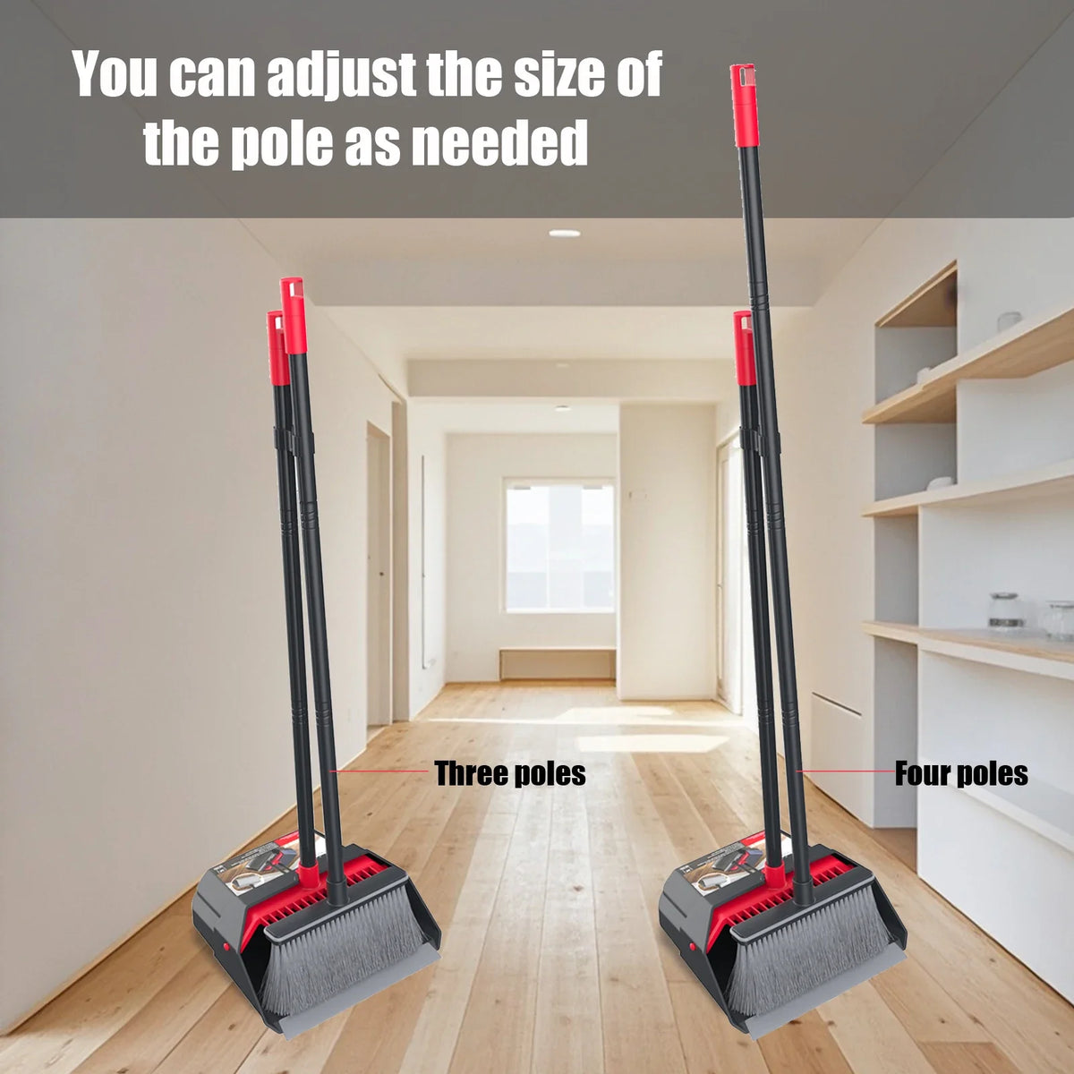 Household Broom and Dustpan Set - Combination Sweeping Tool with Long Handle Household cleaning tools