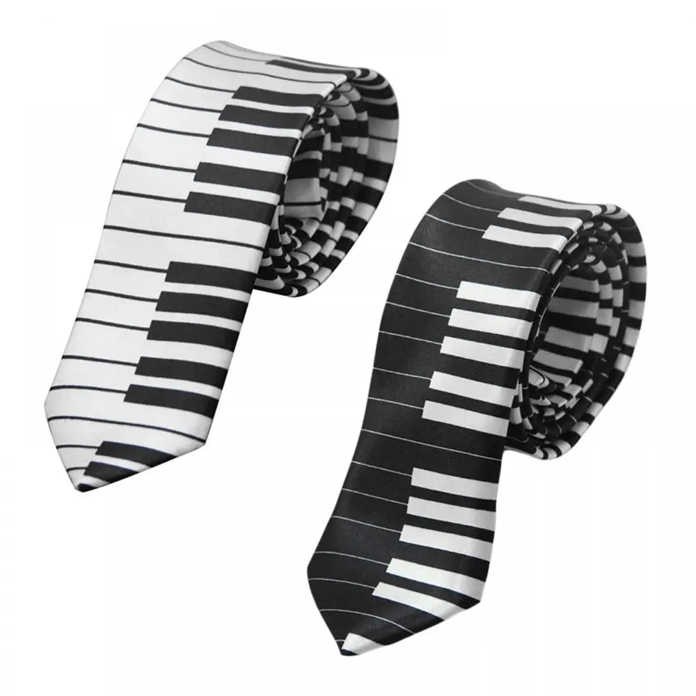 Necktie Tie Accessory Men's Classic Skinny Black and White Piano Keys Slim Narrow Wedding Party Gift Music Enthusiast Gift