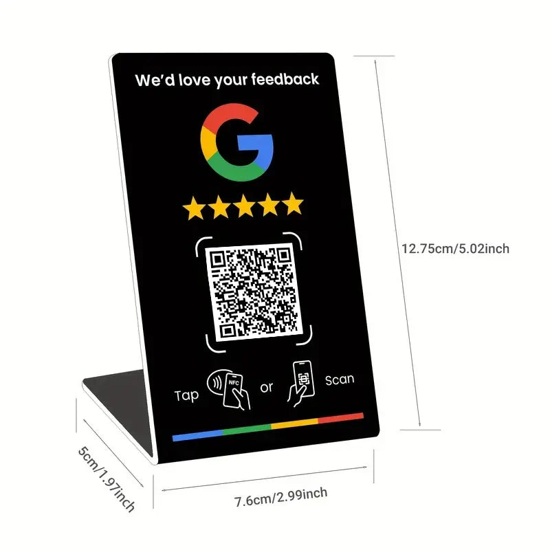 NFC 215 Programmable for Google Review Card NFC Station Table 13.56Mhz QR code can be independently set to link Standing Card