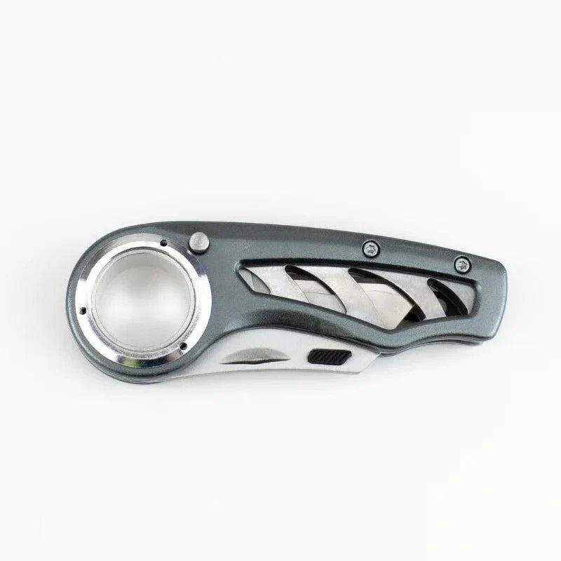 Folding Utility Knife – Heavy-Duty Box Cutter with Aluminum Body, Quick-Change Blades Anti-Slip Finger Loop Grip