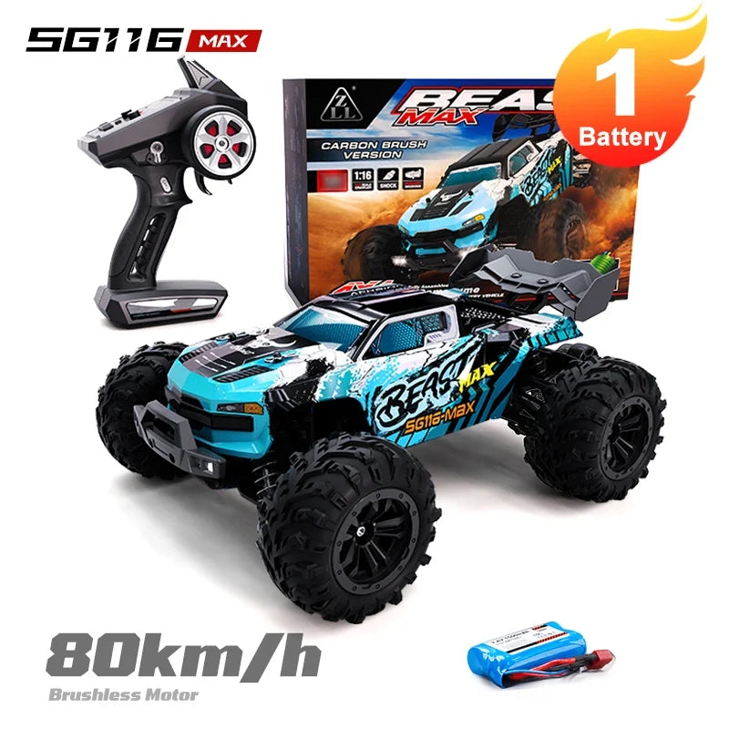 ZNLYRION 1:16 4WD RC Off-Road Truck, Up to 80 km/h