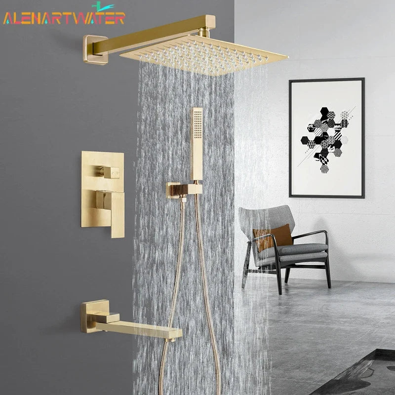 ALENARTWATER Chrome Hot and Cold Shower Faucet with Slide Bar