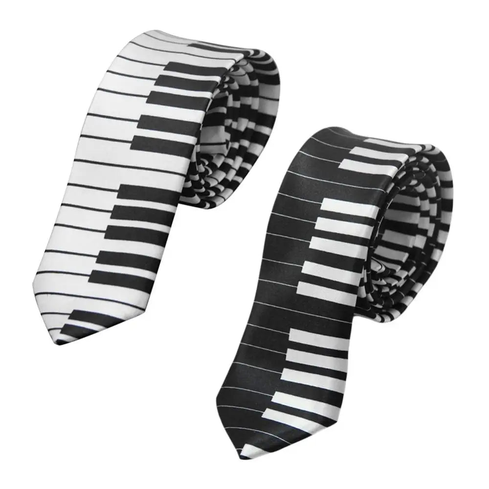Necktie Tie Accessory Men's Classic Skinny Black and White Piano Keys Slim Narrow Wedding Party Gift Music Enthusiast Gift