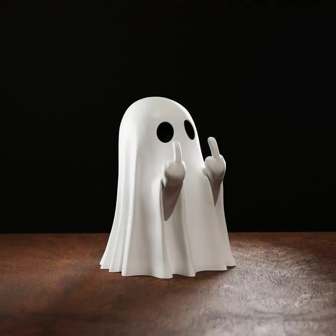 Reading Ghost Halloween Shelf Decor with Flickering Light