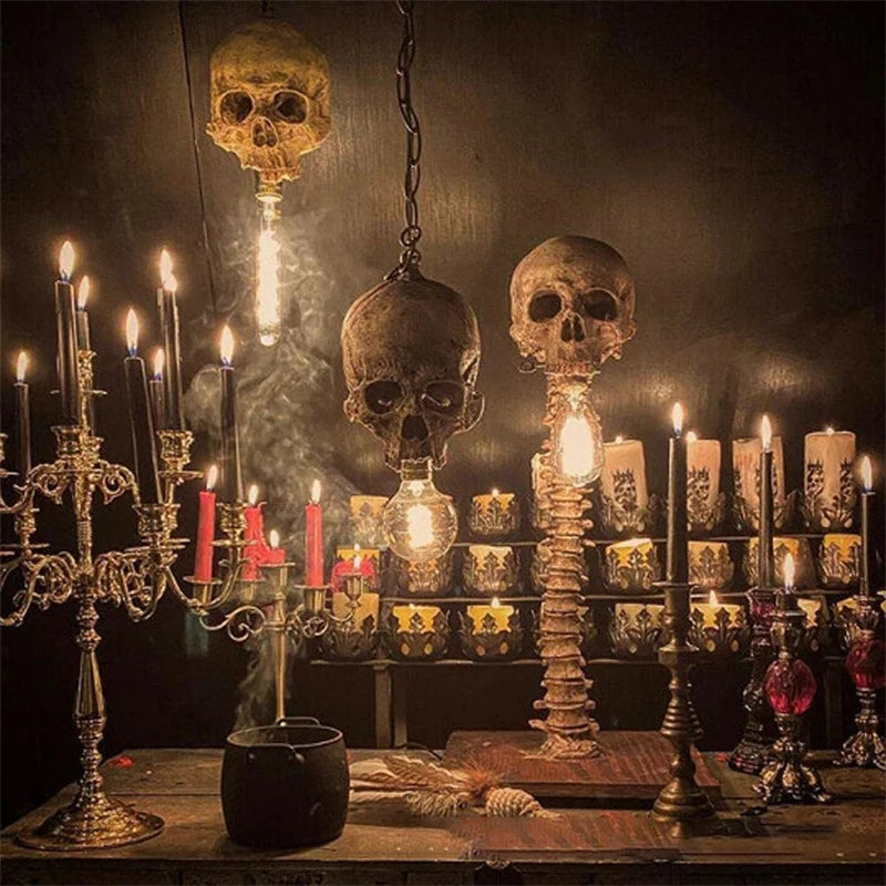Halloween Skeleton Table Lamp, 25 x 8 x 8cm, Deep Sapphire