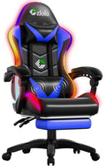 Gaming Chair, Racing Style RGB LED Lights Gaming Chairs for Adults and Kids, Lumbar Massager Gamer Chair, High Back