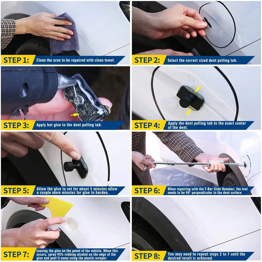 Paintless Dent Repair Pro Set with Glue Gun and Puller Tools