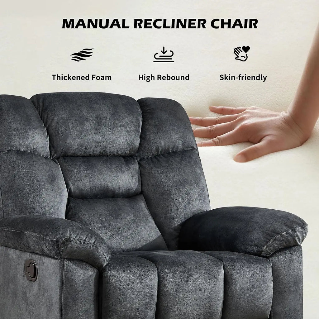 Fabric Recliner Manual Loveseat Couch for Living Room, 2 Seater Reclining Sofa Chair with Storage and Cup Holders,, Custom