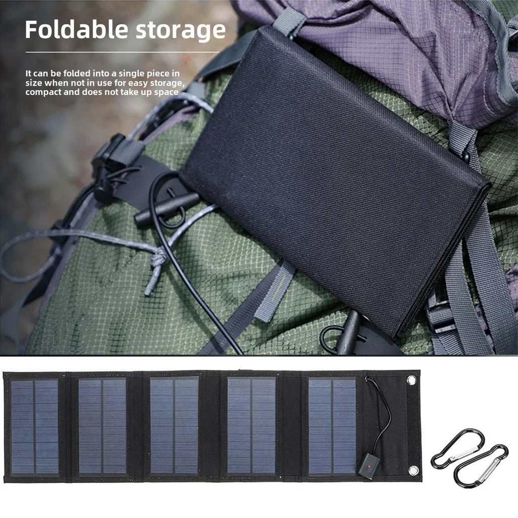 Backpack Carry Portable Foldable Waterproof Solar Charger 25W 100W Dual USB Solar Panel Power Supply Outdoor Camping Emergency