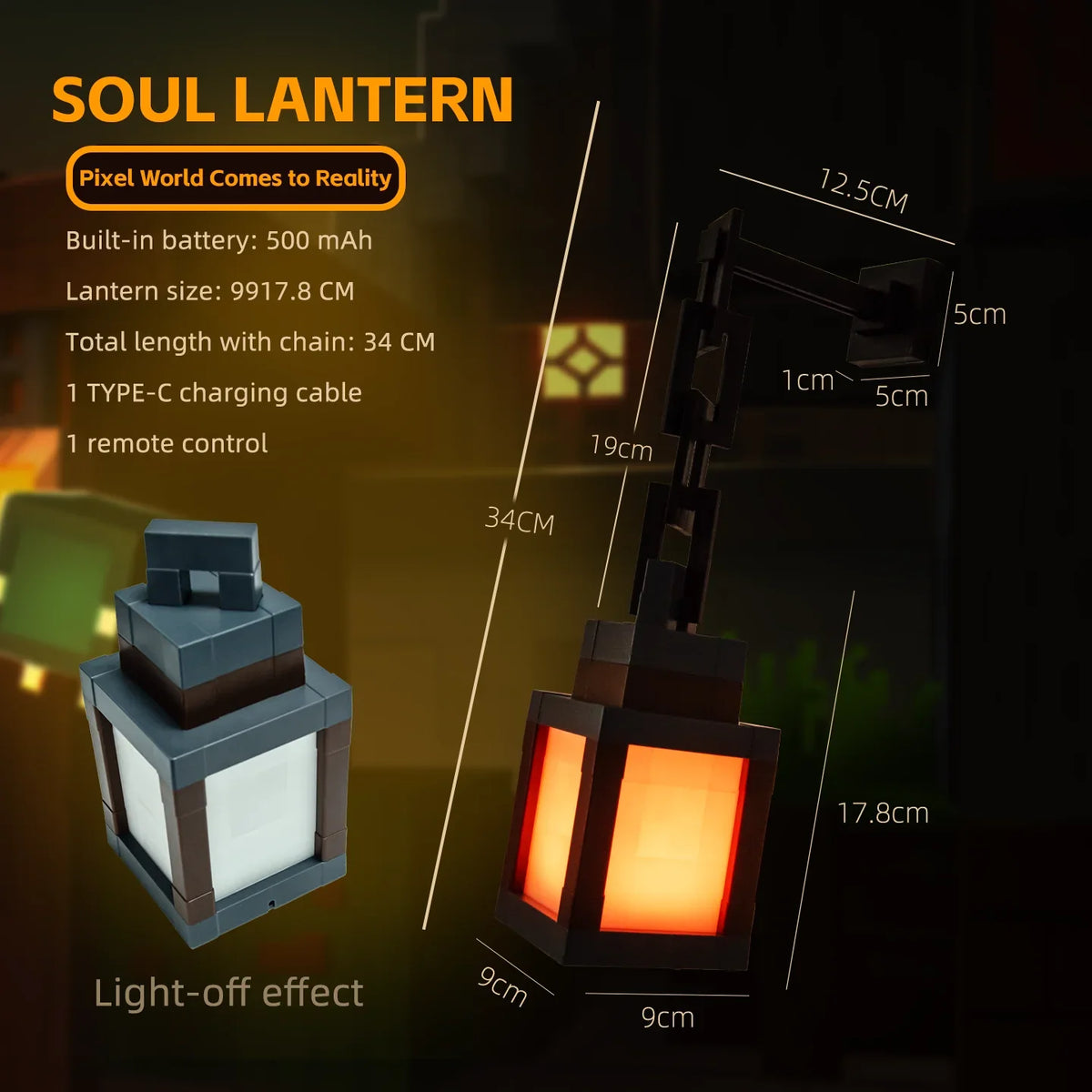 Pixel Style 16-Color Rechargeable Lantern