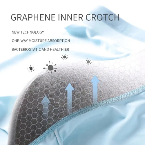 4PCS/Set Boxers Ice Silk Man Underwear Boxer Graphene Men Underpants Breathable Comfortable Men's Panties Ultrathin Shorts Trunk
