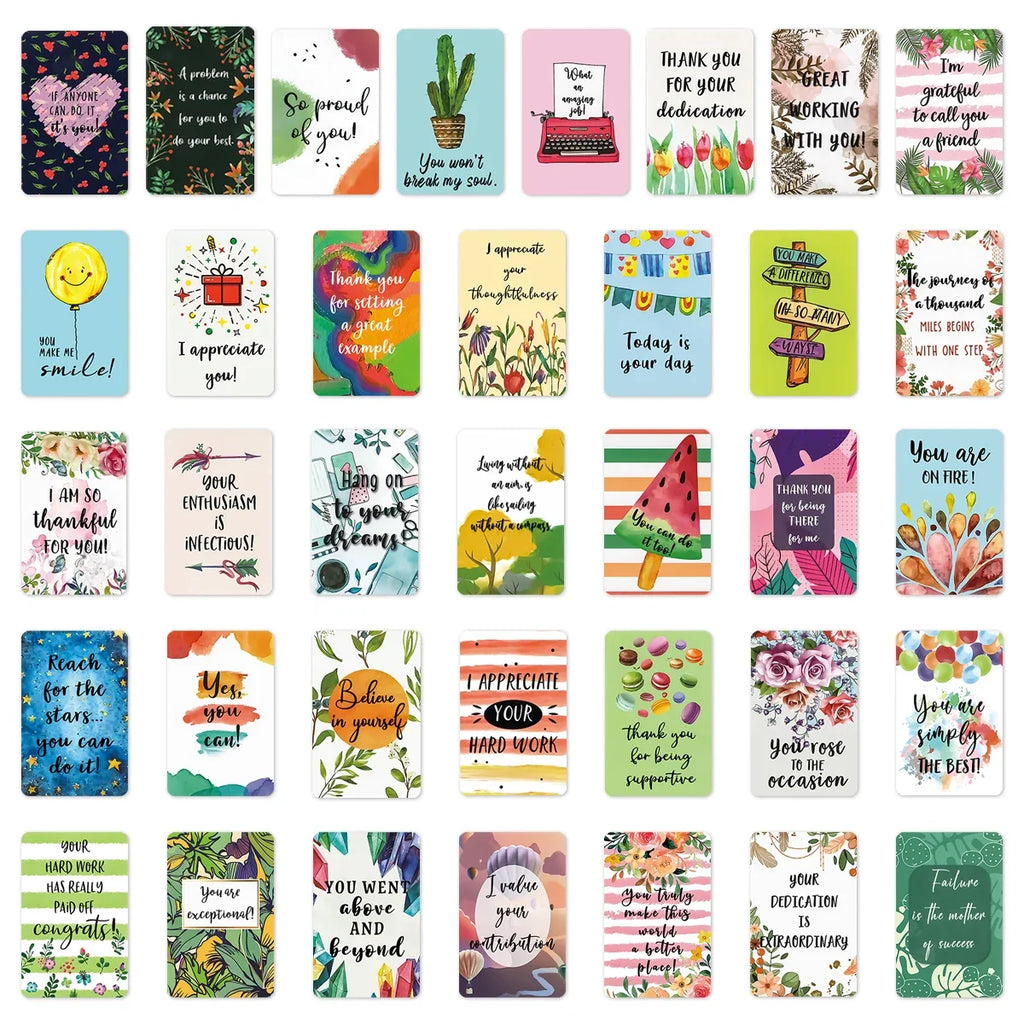 Set of 72 Motivational Cards with Positive Quotes for Students, Encouragement Appreciation Mini Notes,Thank You Card Love Gifts