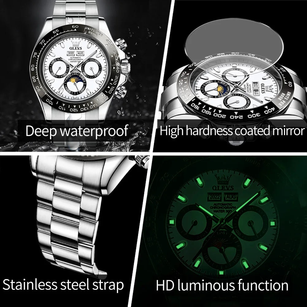 OLEVS 6654 Automatic Mechanical Watch with Calendar Display
