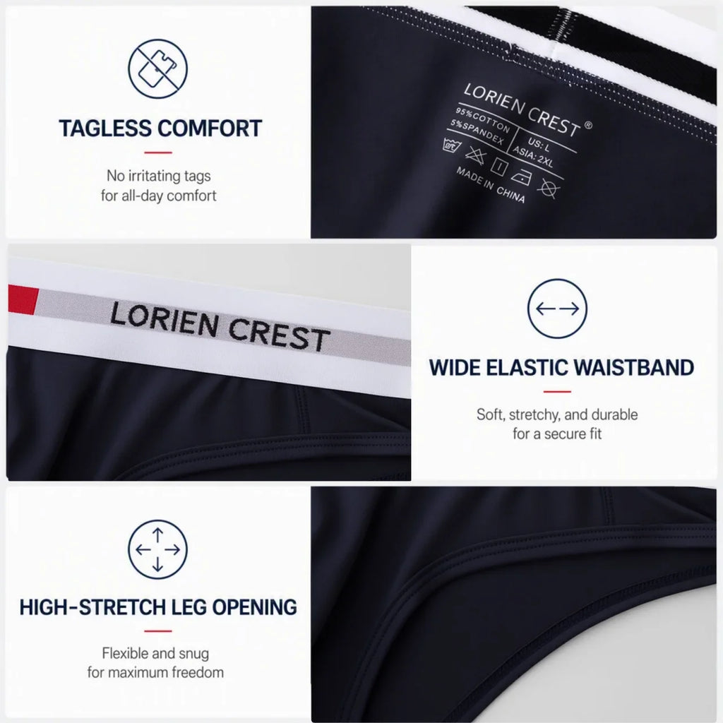 3Pcs Low Waist Men's Cotton Briefs, No‑Fly U‑Pouch Sports Underwear, Sexy Elastic Breathable Daily Underpants Male