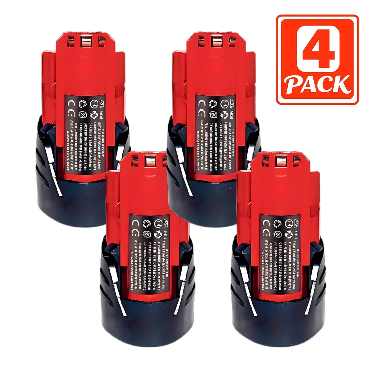 12V 3.0Ah Compatible Replacement Battery for Milwaukee M12, 2-8 Pack