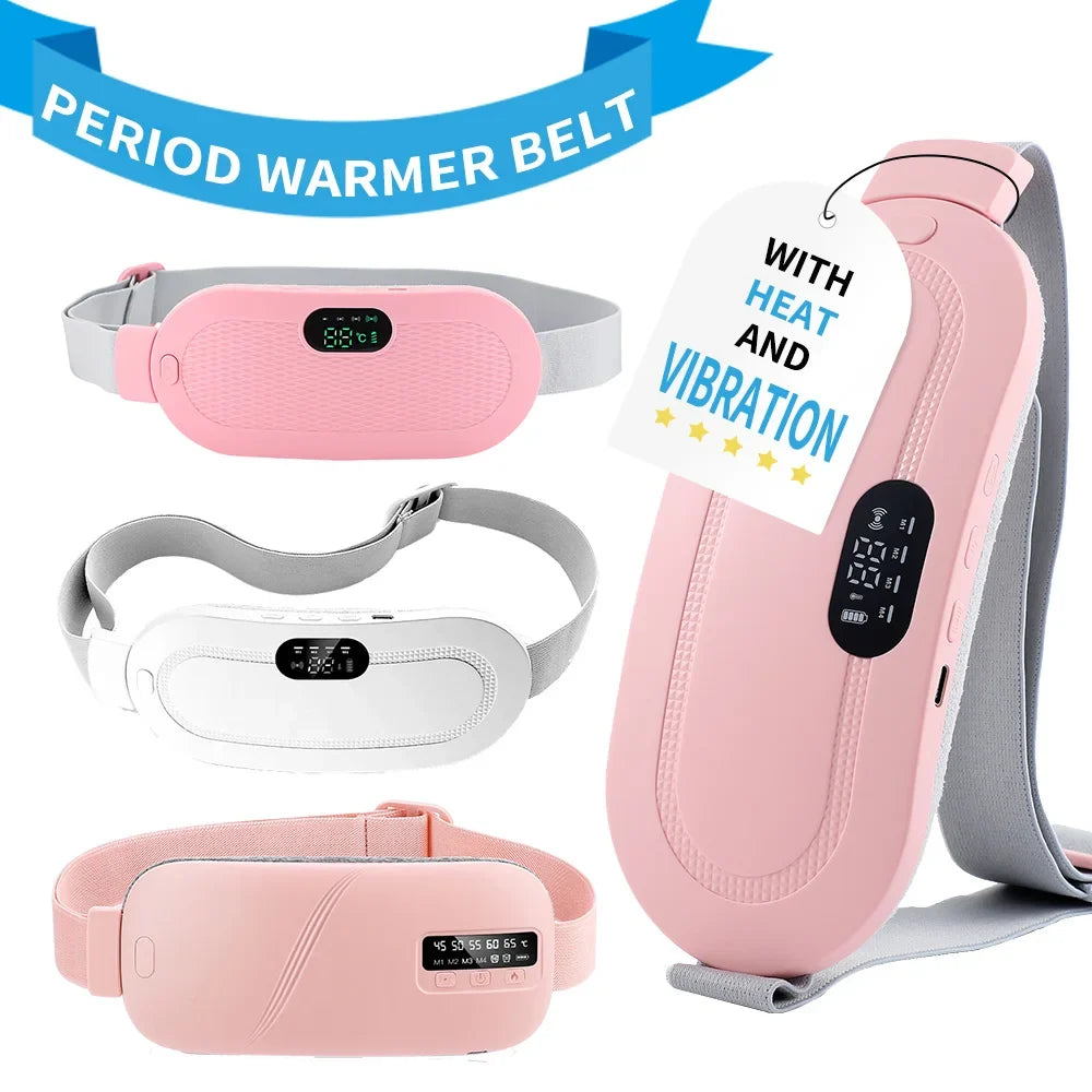 USB Menstrual Heating Pad Belt with Vibration, Abdominal Heat Wrap